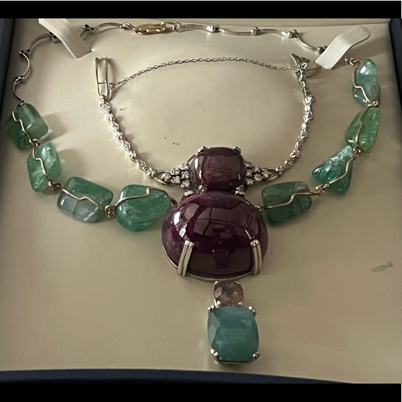 Huge no heat 57.33 ct ruby, diamond 14k  bracelet - Picture 11 of 16